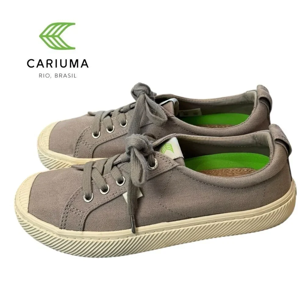 Cariuma OCA LOW Grey Canvas Lace-up Women’s Sneakers 8.5